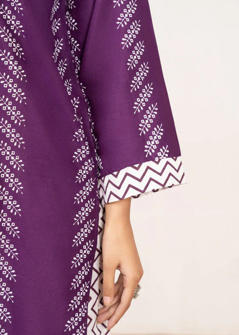 Contrast Lining Print Stitched 2Pcs