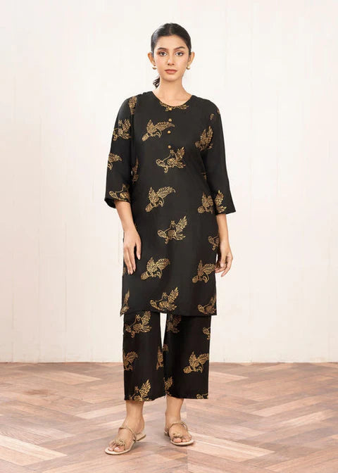 Sparrow Print Stitched 2Pcs