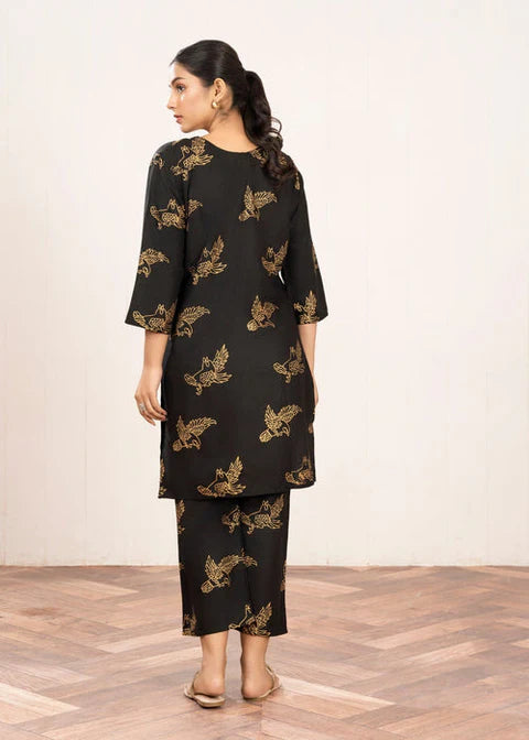 Sparrow Print Stitched 2Pcs