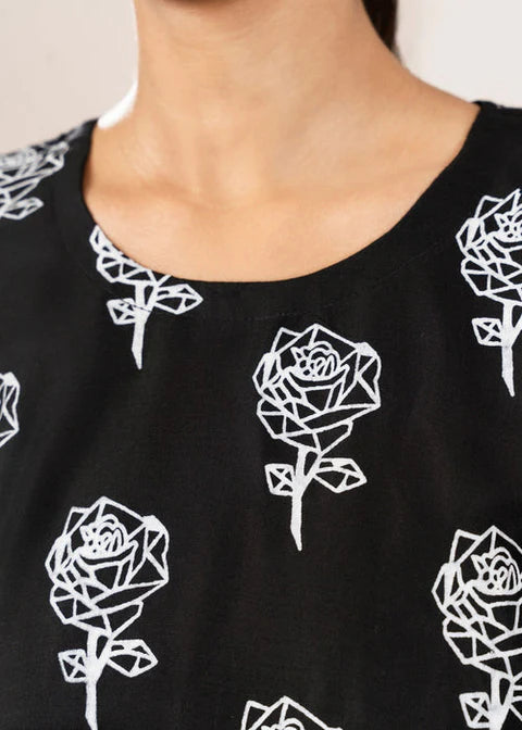 Rose Flower Stitched 2Pcs