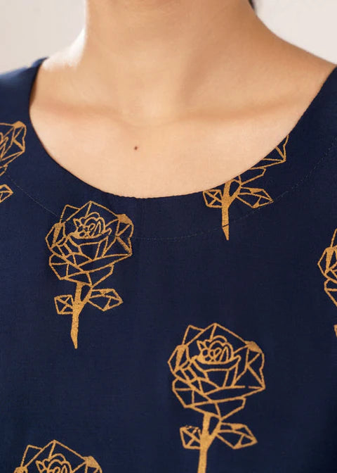 Rose Flower Stitched 2Pcs