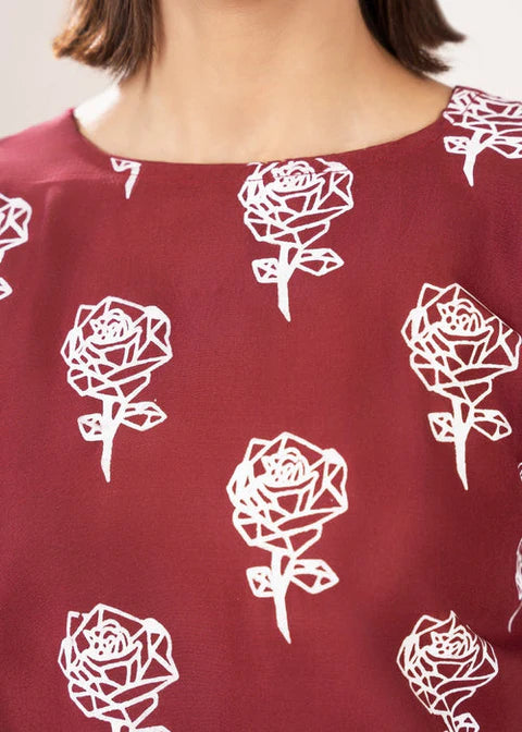 Rose Flower Stitched 2Pcs