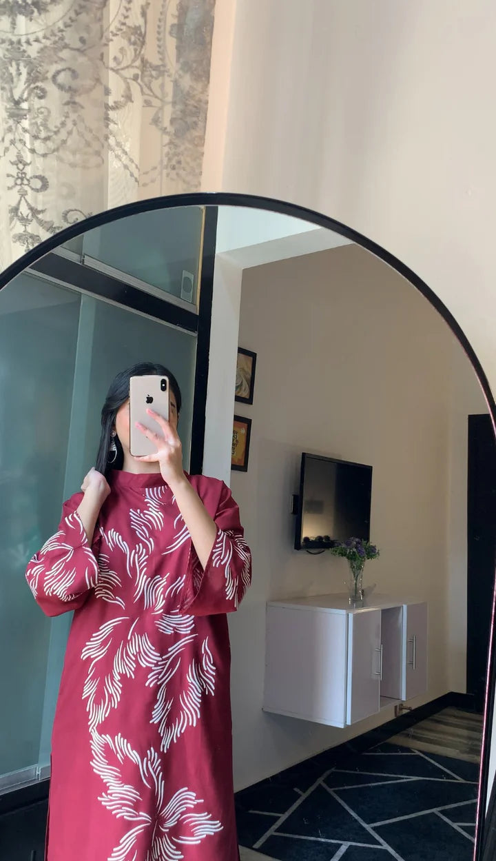 Elegant Black Print Stitched 2Pcs