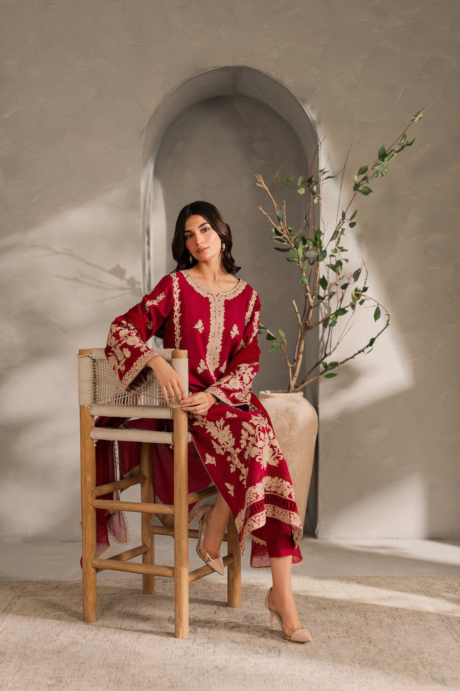 Mahroon Nazneen 3pcs