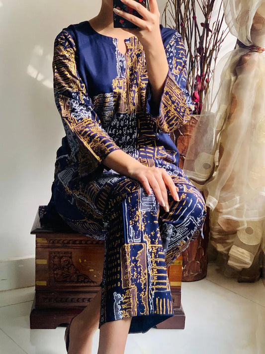 Mountain Print Stitched 2Pcs