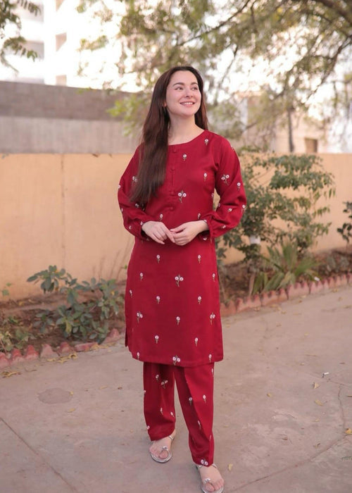 Stitched Petal Embroidery 2pcs