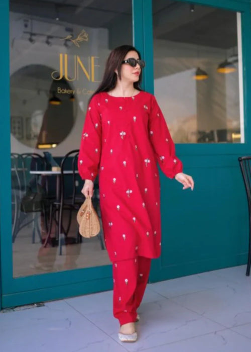 Stitched Petal Embroidery 2pcs