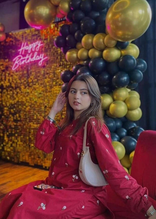 Stitched Petal Embroidery 2pcs