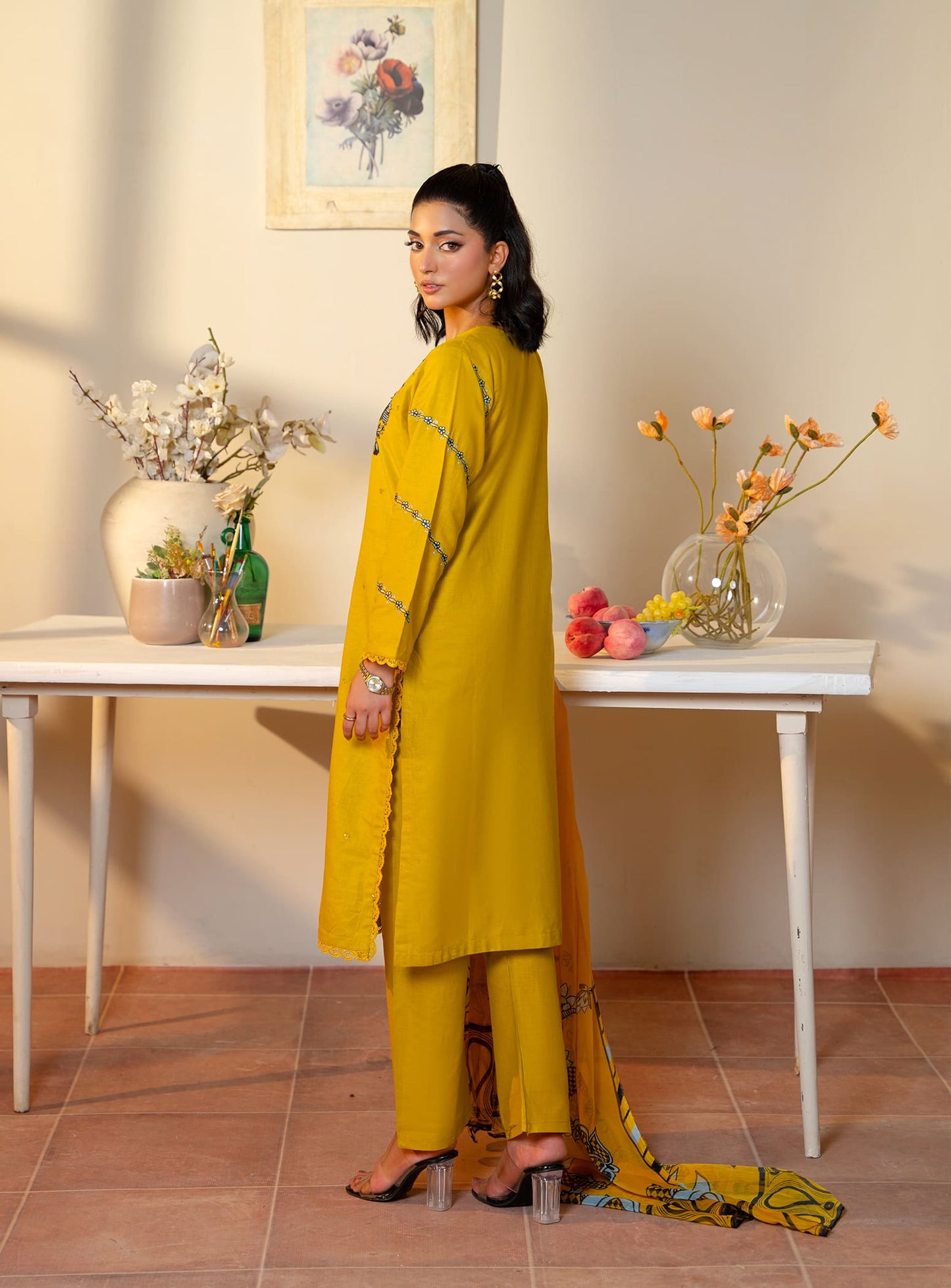 Yellow Kurta Set 3pcs