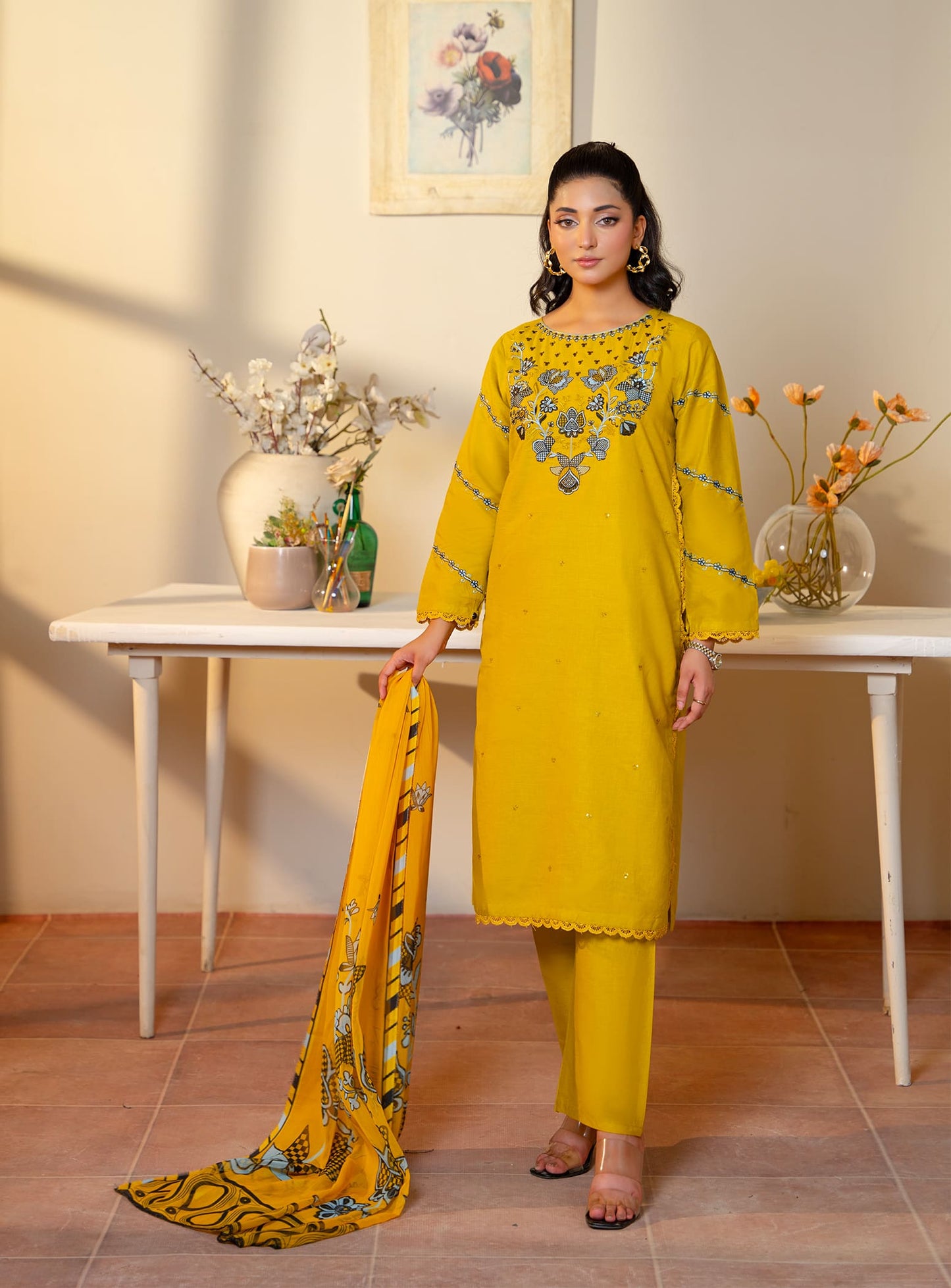 Yellow Kurta Set 3pcs