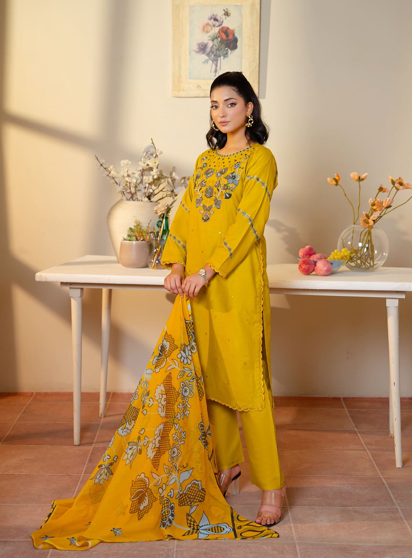 Yellow Kurta Set 3pcs